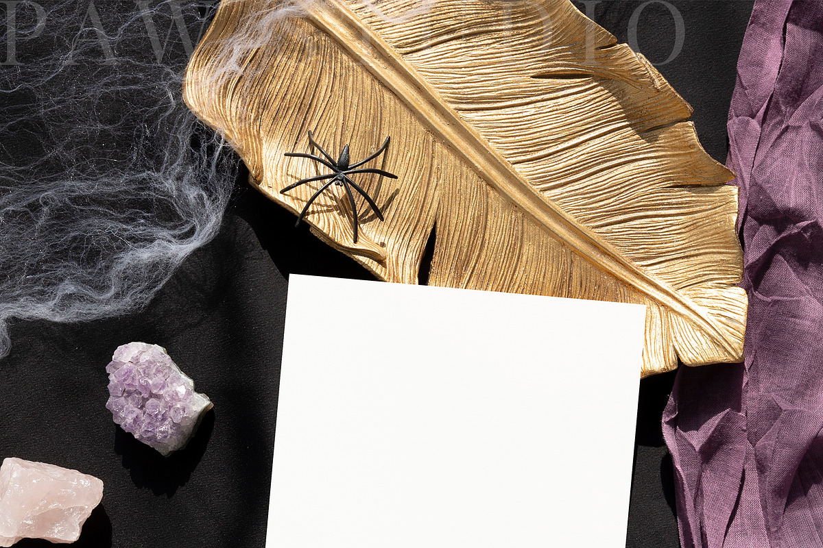 Halloween Card Mockup Square c fall, an Advertising Mockup by PawMockups (Photo 3 of 10)