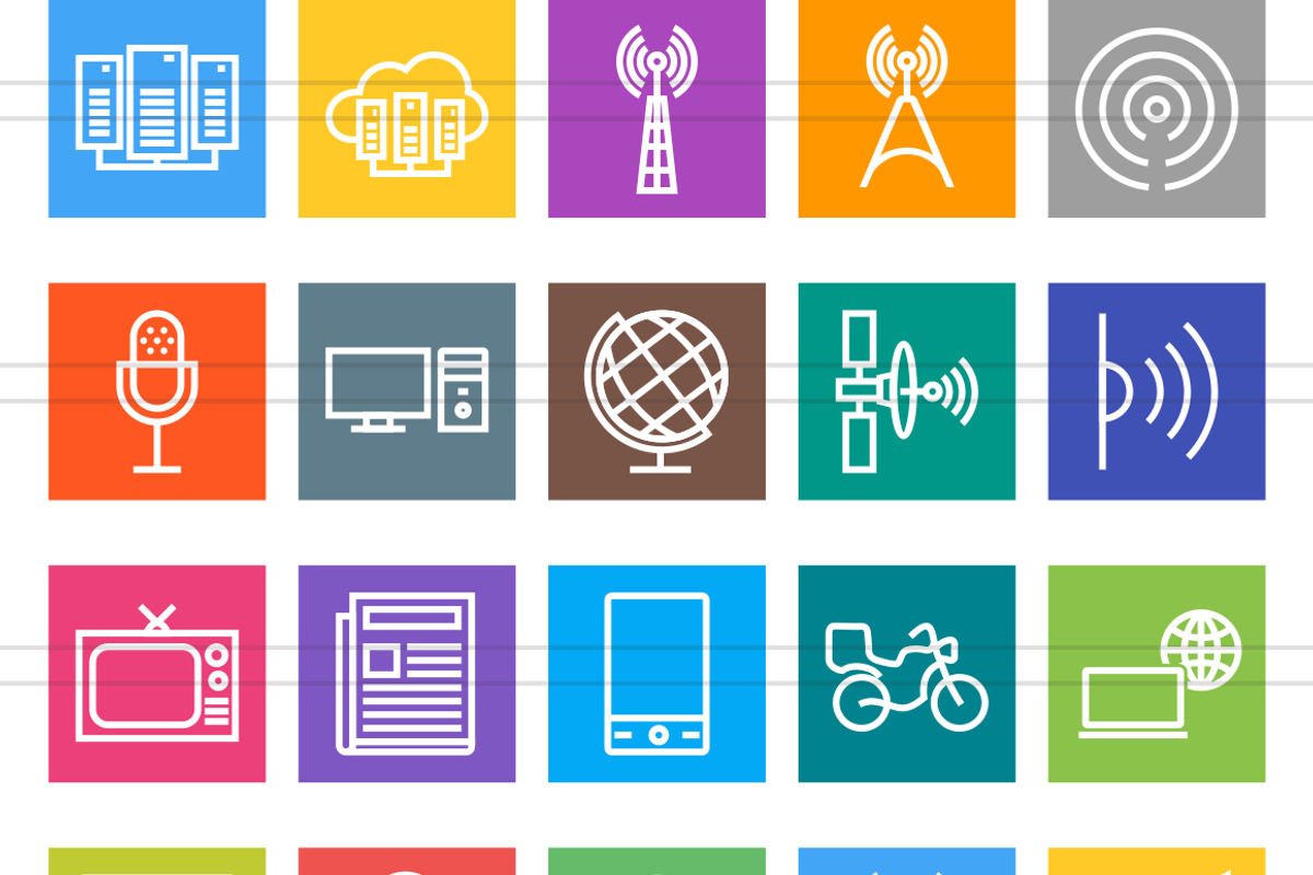 40 Communication Multicolor Icons preview 2