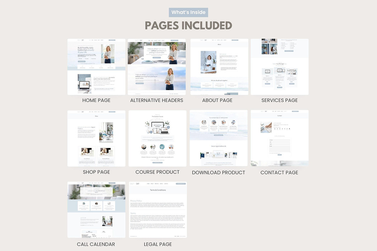 Systeme.io Salt & Sky New Website, a Landing Page Template by Hayley's Digital Hub (Photo 3 of 10)