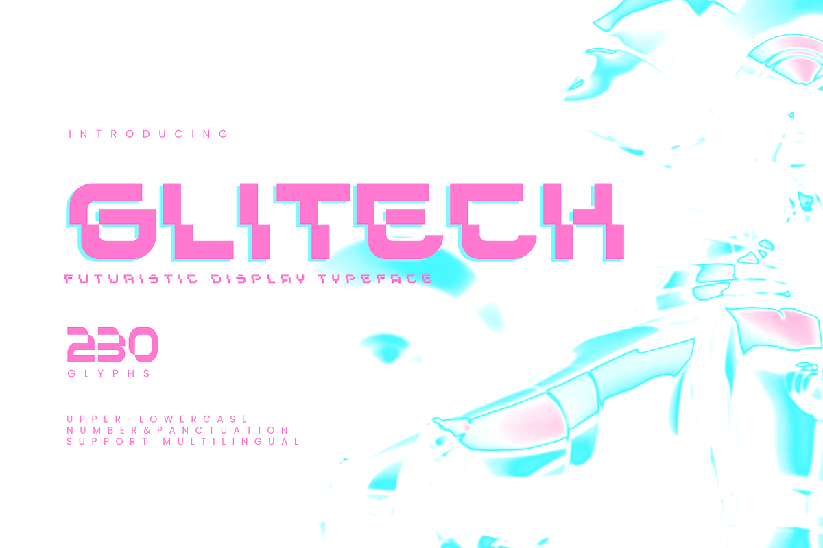Glitech Futuristic Display, a Font by Glyphstyle (Photo 1 of 9)