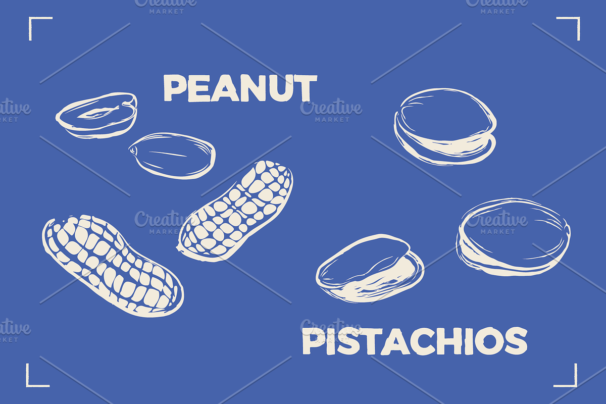 NUTS LINE ART SET (15+ elements), a Food Illustration by Bonfloret Studio (Photo 5 of 10)