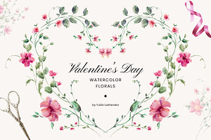 Valentine’s Day watercolor florals
