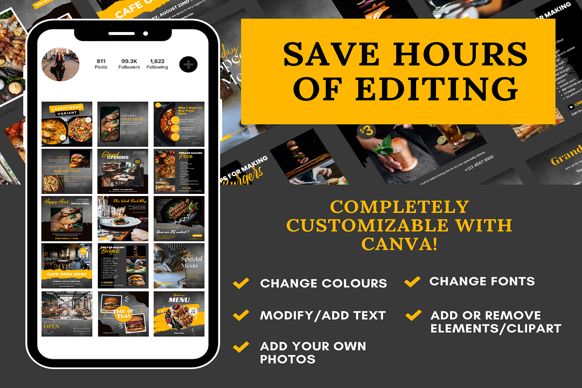 Food Restaurant Instagram Template, a Social Media Template by LushBury (Photo 6 of 8)