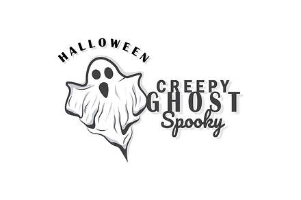 Spooky Ghost Logo Simple Halloween, a Branding & Logo Template by Maylianaw28