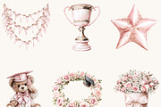 Pink Graduation Clipart Bundle, an Education Illustration by BusyDaydesign (Thumbnail 6 of 9)