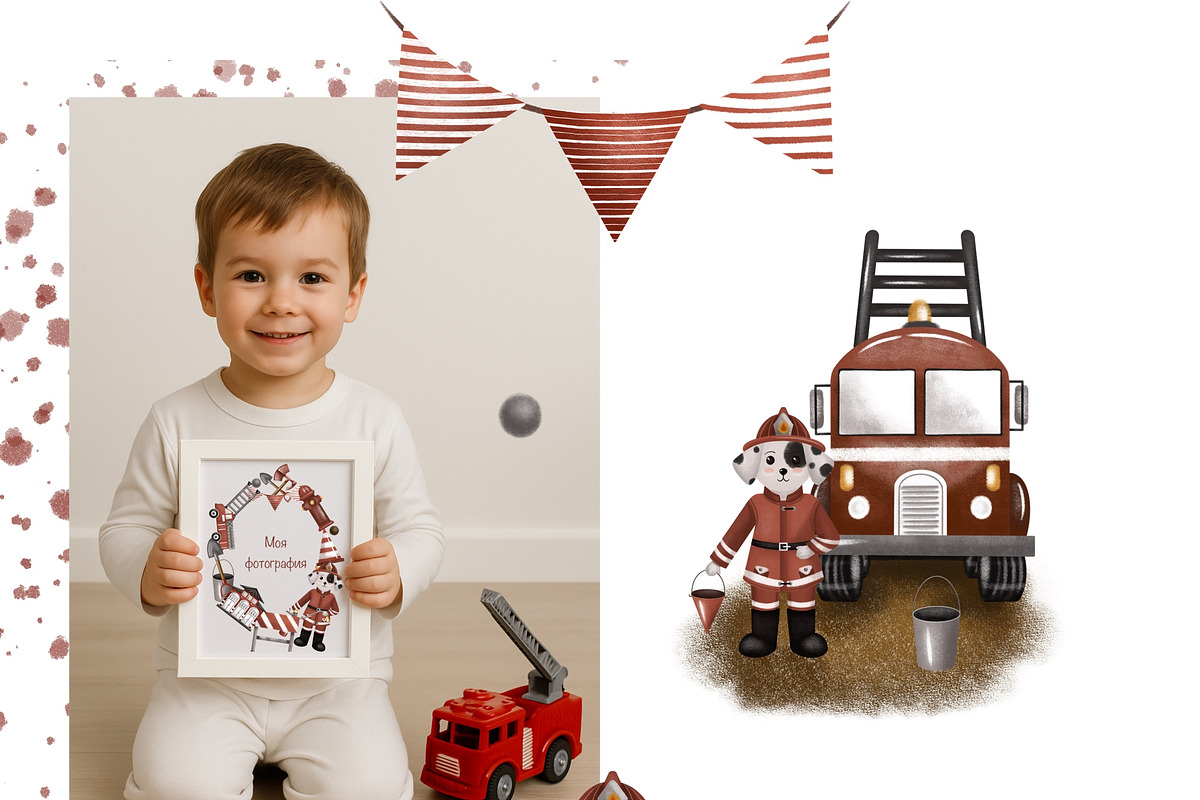 Fire station- children collection, an Animal Illustration by Linerisyart (Photo 6 of 15)