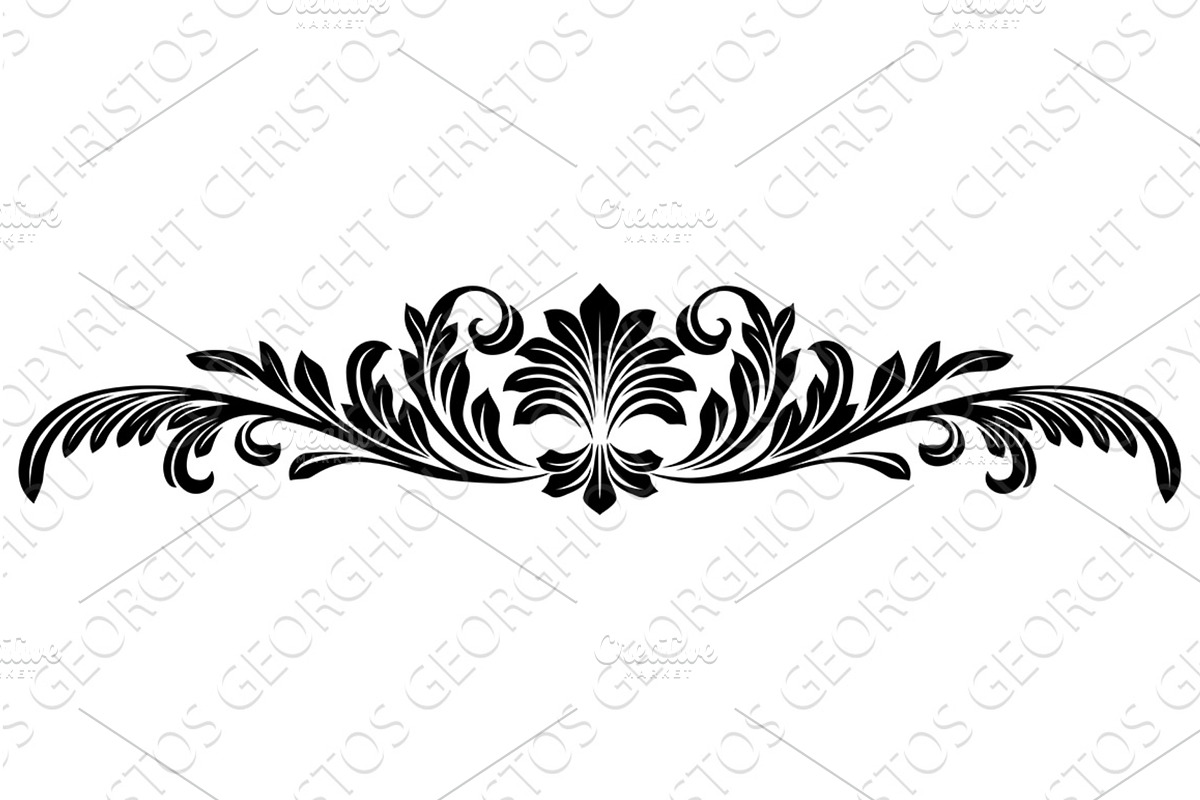 Filigree Crest Heraldic Floral, an Illustration by Christos Georghiou