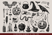 Vector Halloween sketches & designs, a Seasonal Illustration by Yevheniia (Thumbnail 3 of 10)