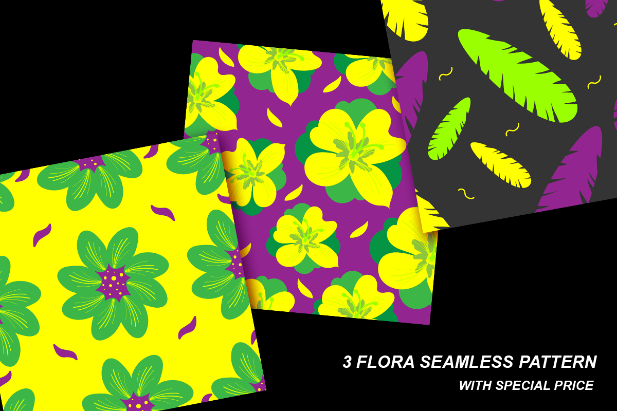 Exotic hand drawn flowers pattern, a Pattern Graphic by VL Shop (Photo 6 of 6)