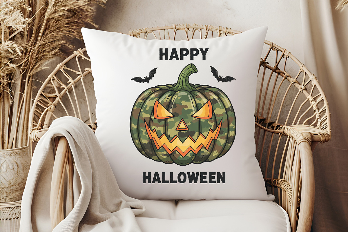 Camo Pumpkin Halloween Sublimation, an Illustration by DreamCafeArt (Photo 6 of 6)