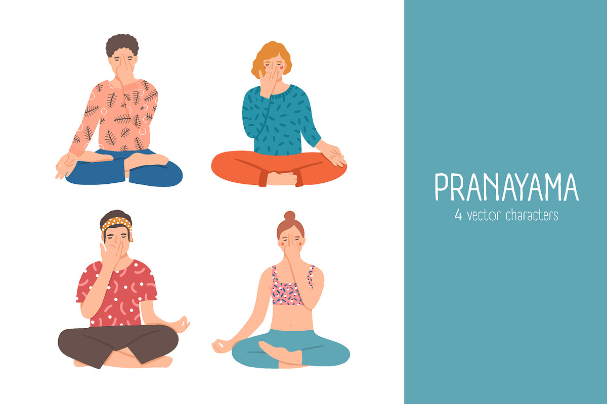 People do pranayama breath practise, a Healthcare Illustration by Good Studio (Photo 1 of 7)