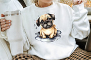 Cute Watercolor Pug Dog PNG, an Animal Illustration by Sublimation Artist (Thumbnail 4 of 6)