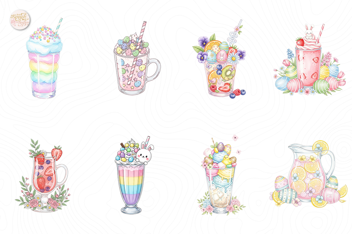 Easter Coffee Cup PNG Clipart Trio., a Food Illustration by KennedyStudio (Photo 2 of 5)
