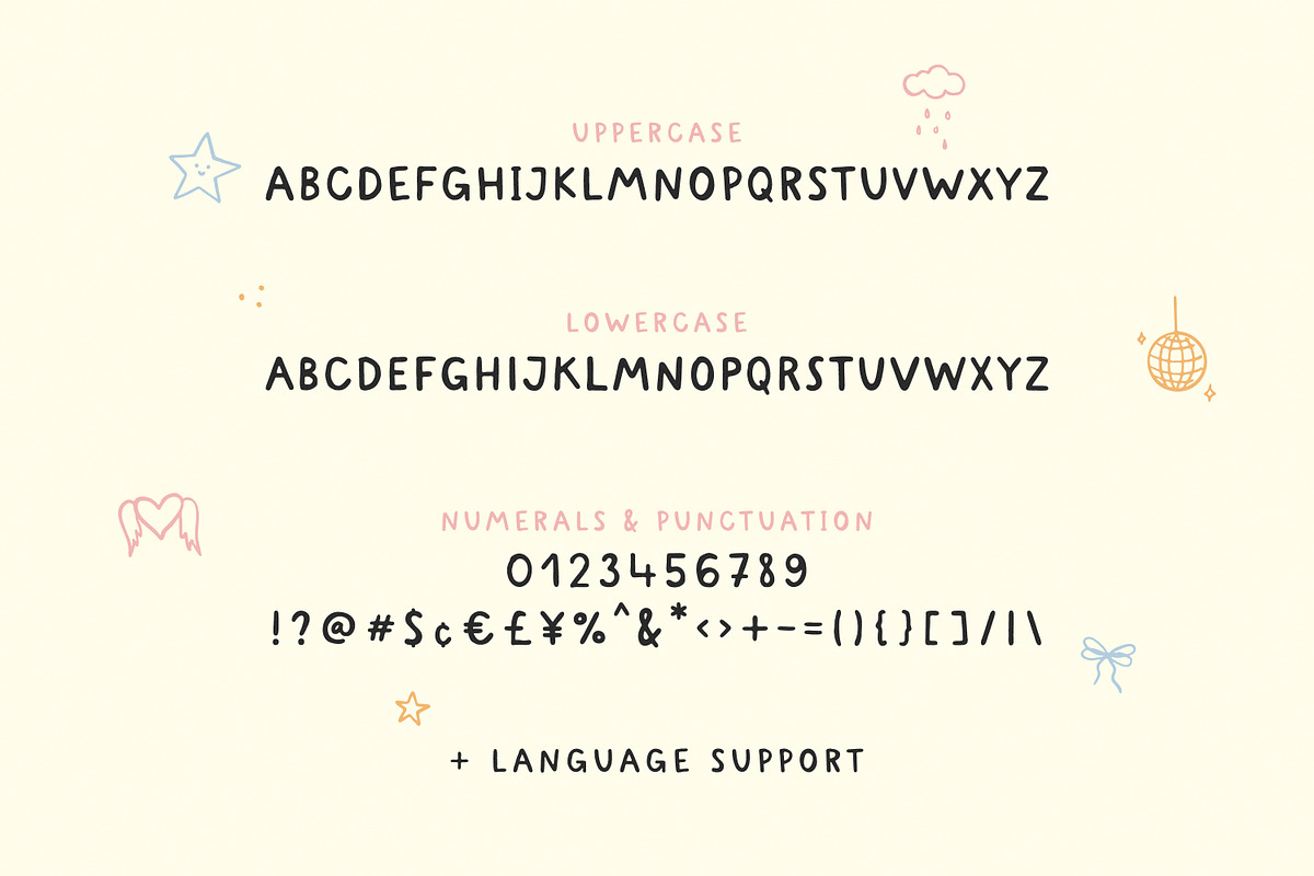 Kind Hearts - Cute Font & Doodles, a Handwritten Font by simpleblues (Photo 12 of 12)