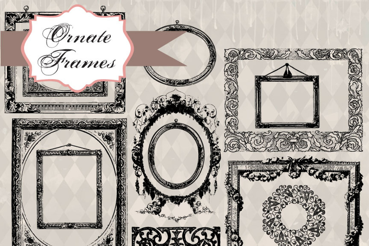 Ornate Frames Clipart & Brushes preview 2