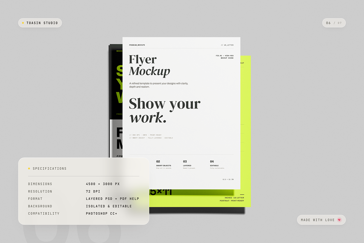 US Letter Flyer Mockup, an Advertising Mockup by Toasin Studio (Photo 6 of 7)