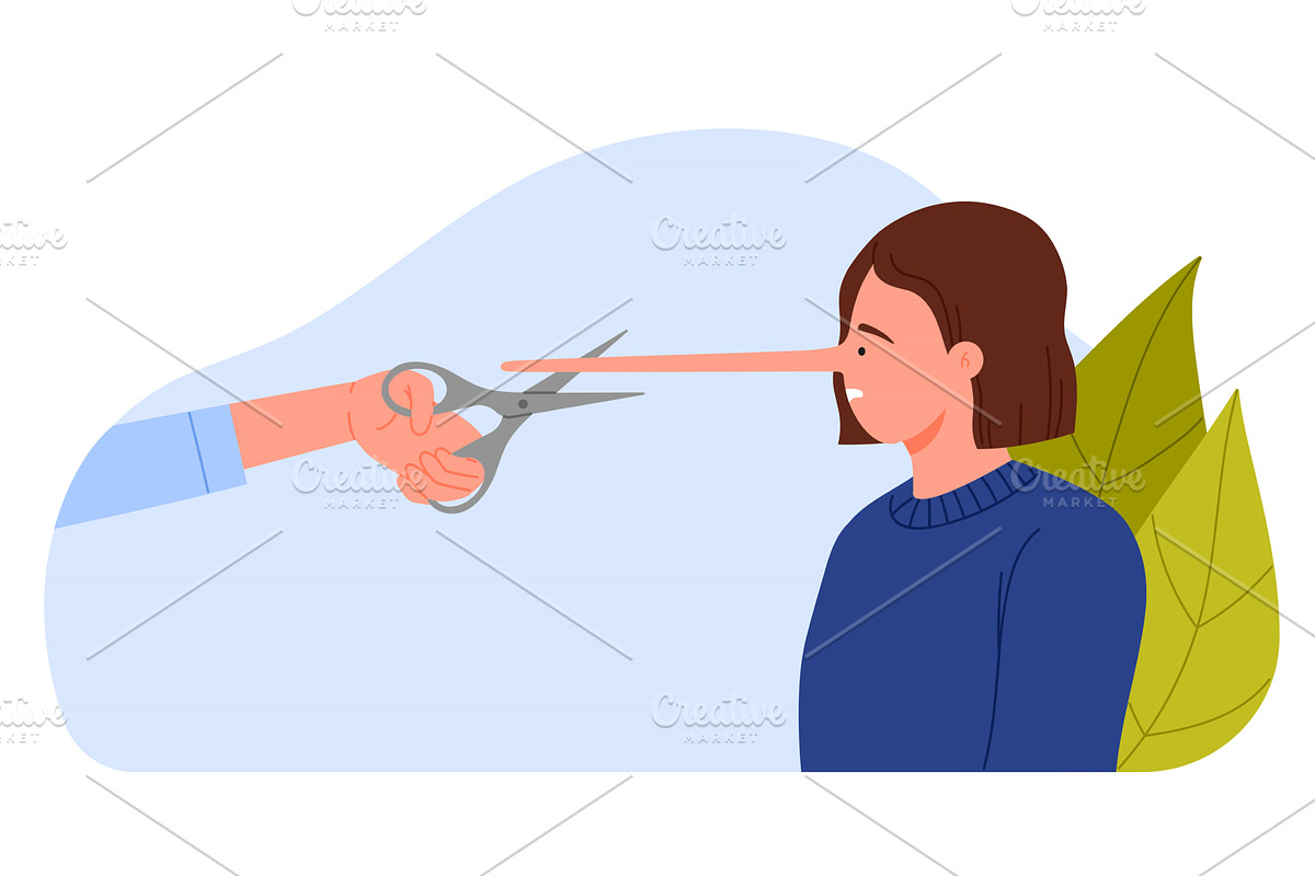 Convict liar of lie and dishonesty, a Person Illustration by Flashvector