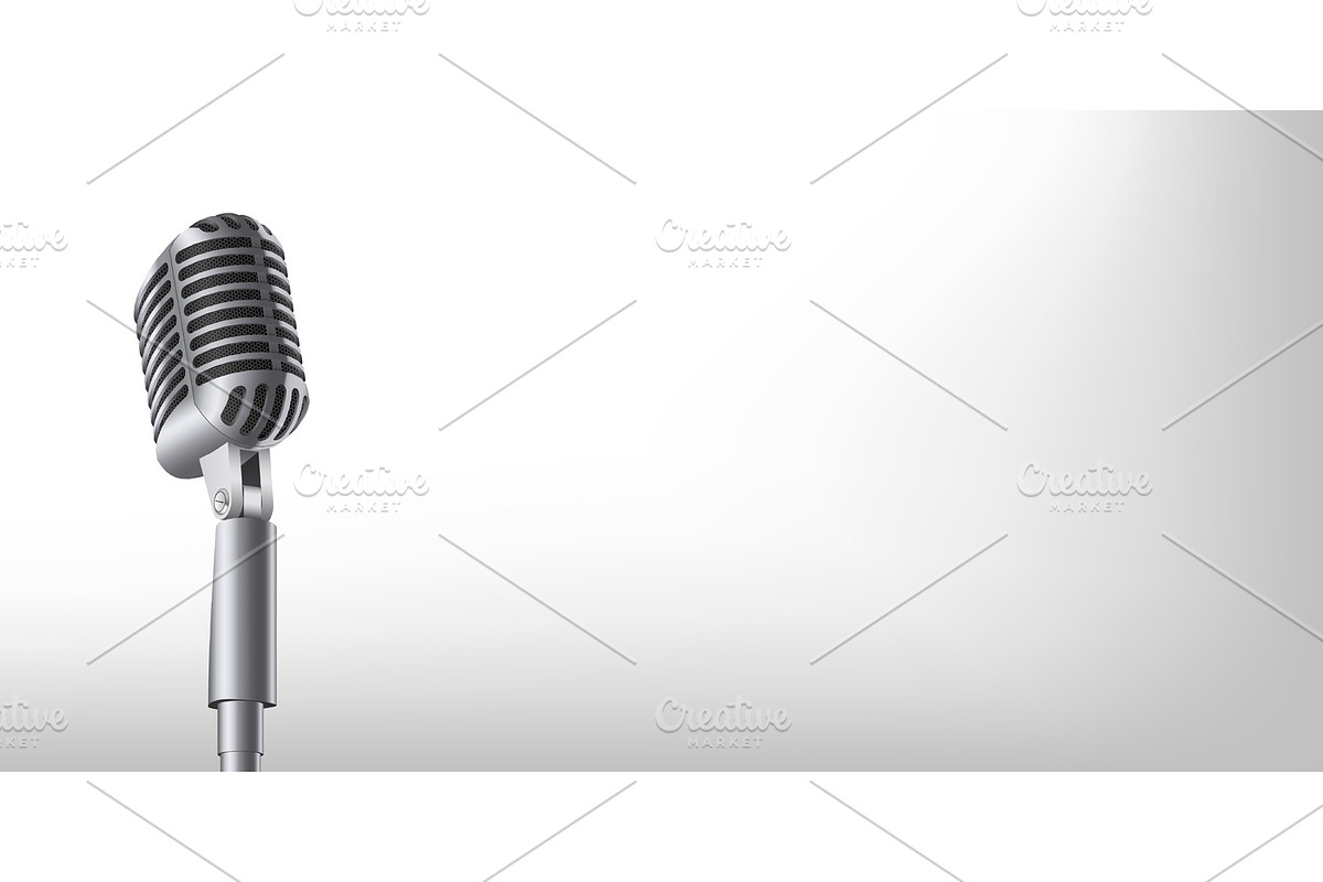 Retro vintage concert microphones., an Object Illustration by HAPPY VECTOR