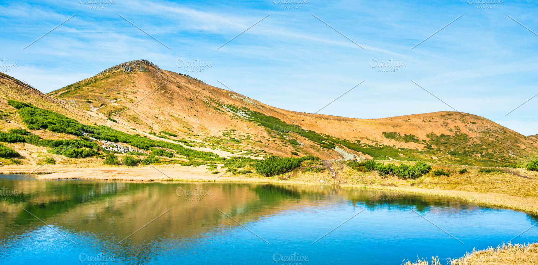 Blue lake with mountains, a Nature Photo by Vapi