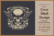 Crest Skull Design Vector, an Illustration by vectstudio (Thumbnail 1 of 3)