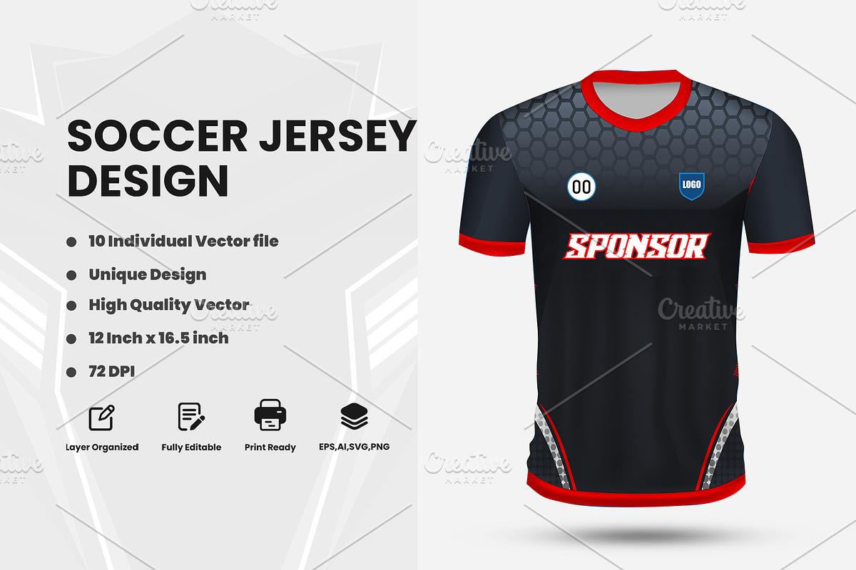 Soccer & Football Uniform Design, a Sport Illustration by samsulpassive (Photo 1 of 4)