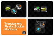 Transparent Plastic Sticker Mockups, an Advertising Mockup by MahmoudWally (Thumbnail 1 of 5)