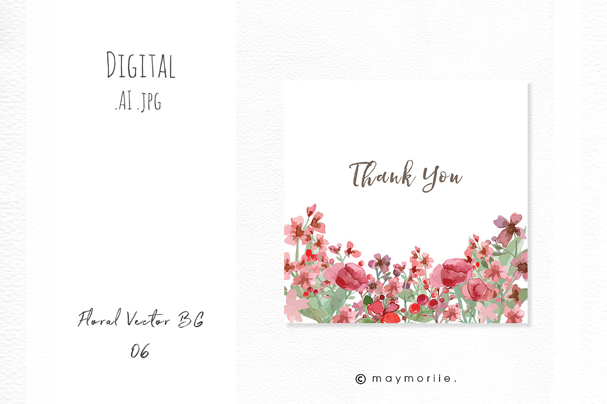Floral vector invitation, BG 06, an Illustration by May • SHO (Photo 2 of 4)