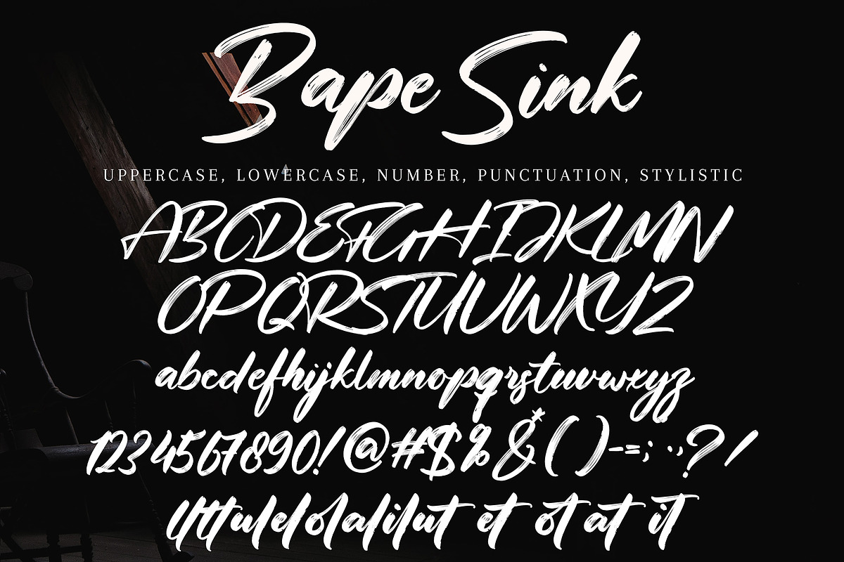 Bape Sink, a Script Font by pineungtype (Photo 9 of 9)