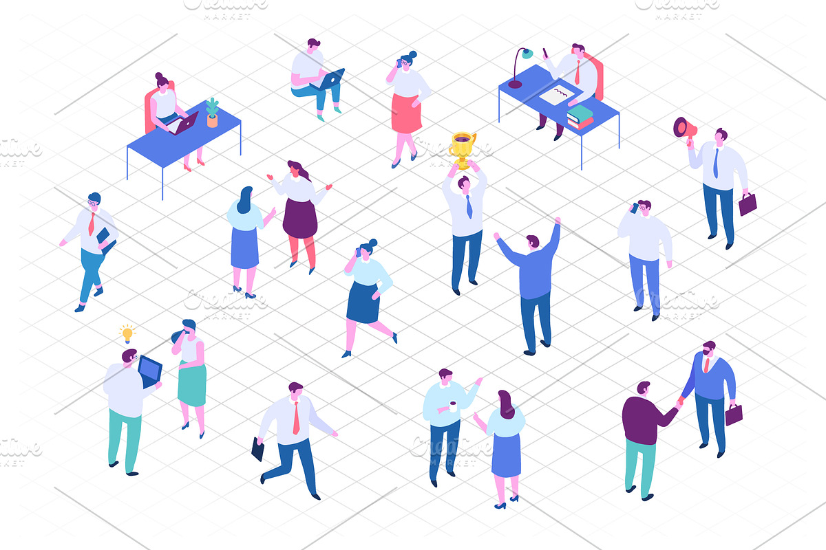 Isometric cartoon people vector set, a Person Illustration by Vector_Art (Photo 4 of 24)