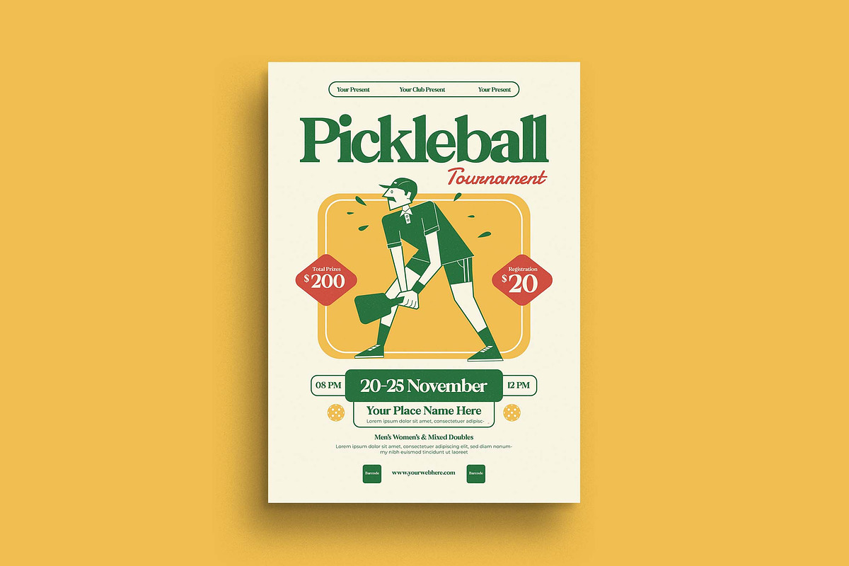Pickleball Tournament Flyer, a Flyer Template by megarez (Photo 1 of 3)