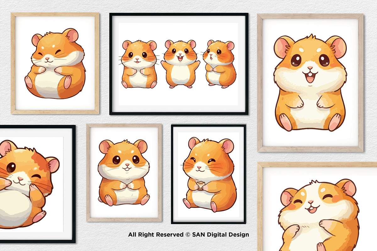 15 Bundle Watercolor Baby Hamster, an Animal Illustration by Morspective (Photo 4 of 8)