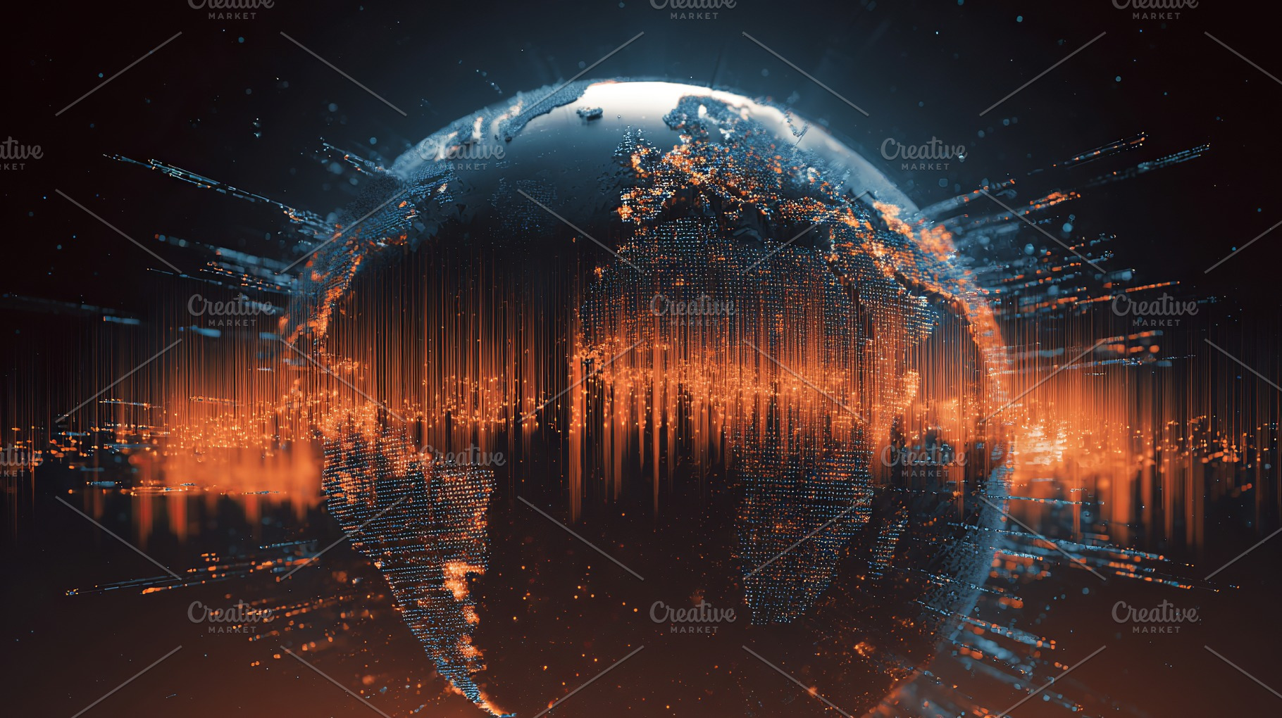 Digital globe with oil texture, a Business Photo by Design Store