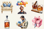 Man’s Birthday Clipart, an Illustration by OK Design (Thumbnail 5 of 5)