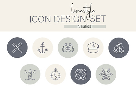 Linestyle Icon Design Set Nautical, an Outline Icon by pepulousdsg
