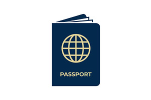 Passport Icon On White Background