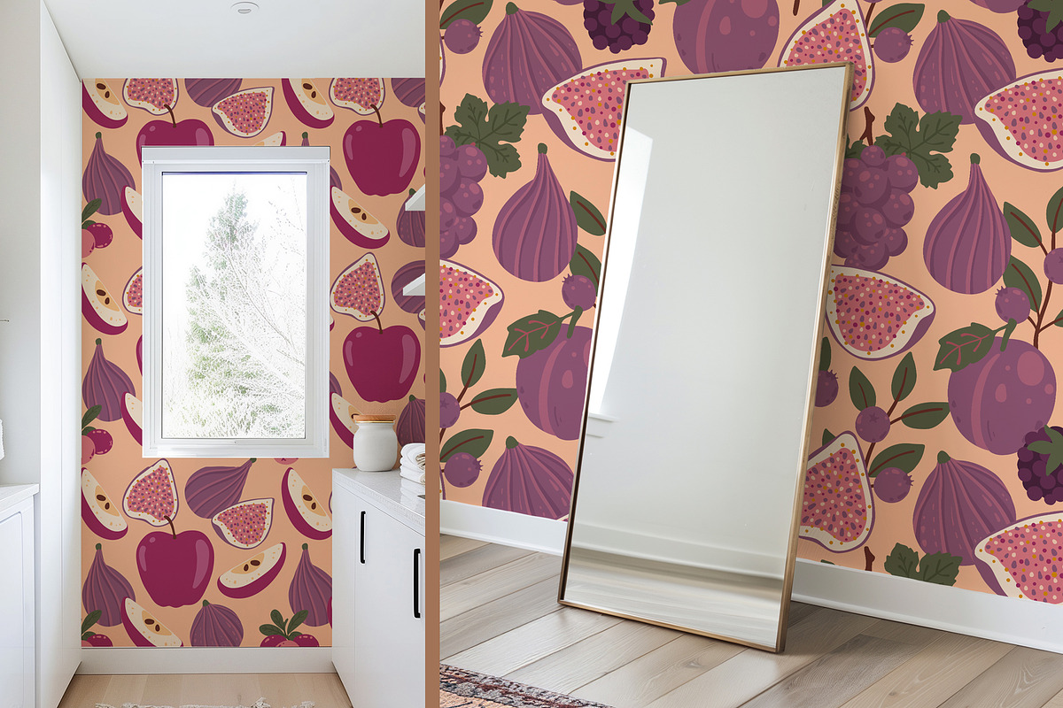 Orchard fruit vector patterns, a Pattern Graphic by Carpet Tapete Pretzel (Photo 6 of 17)