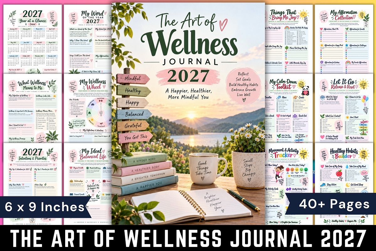 The Art of Wellness Journal 2027, a Stationery Template by Designmela01 (Photo 1 of 12)