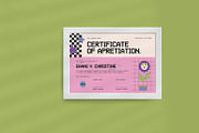 Certificate Pink Colorful Y2K Pixel, a Stationery Template by Neermana (Thumbnail 3 of 4)
