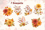 Fall Flowers: Autumn Watercolor Set, a Seasonal Illustration by Nadya Saen Art (Thumbnail 5 of 16)