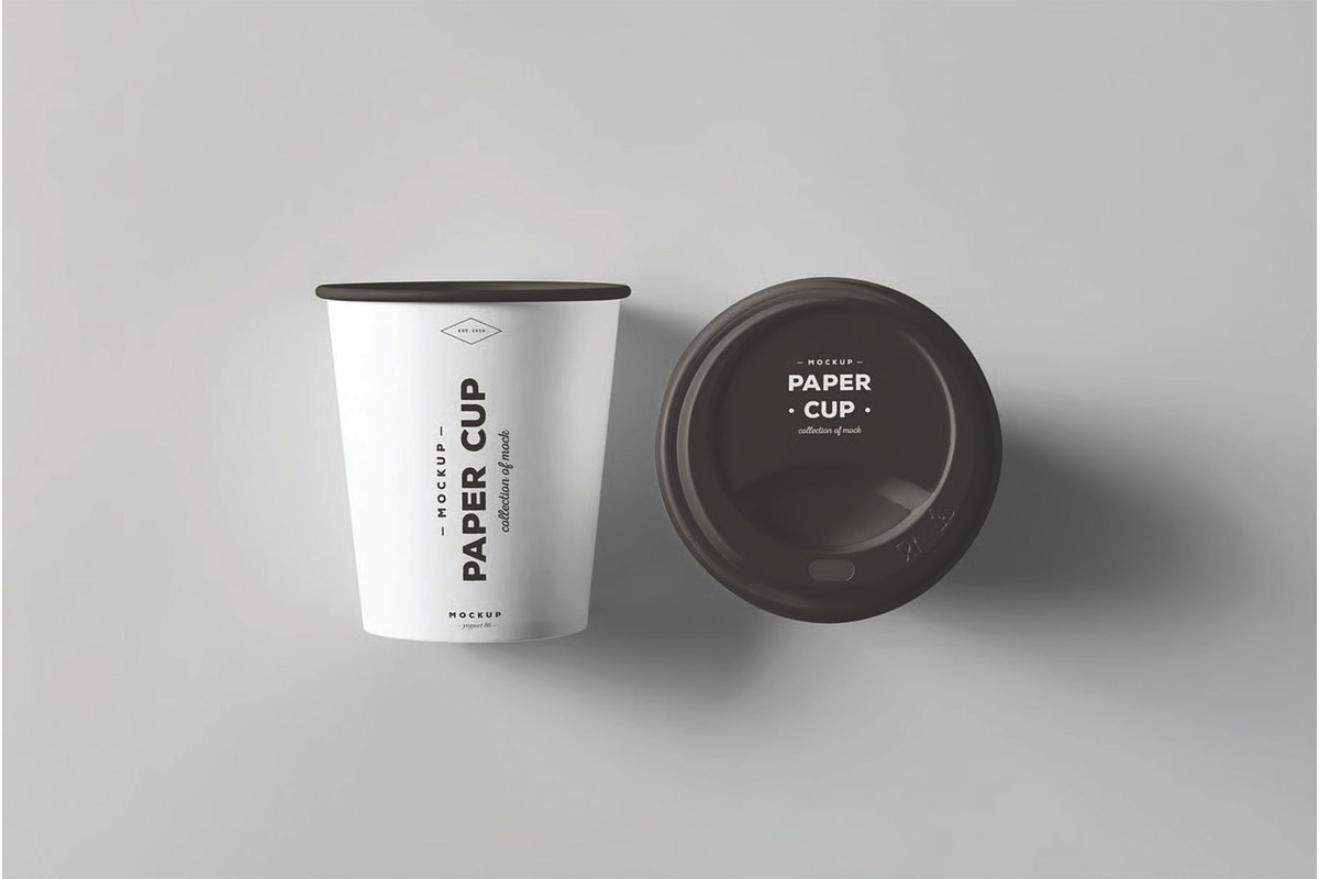 Top View Coffee Paper Cup Mockup, a Cups & Container Mockup by DesignRushMarket (Photo 1 of 2)