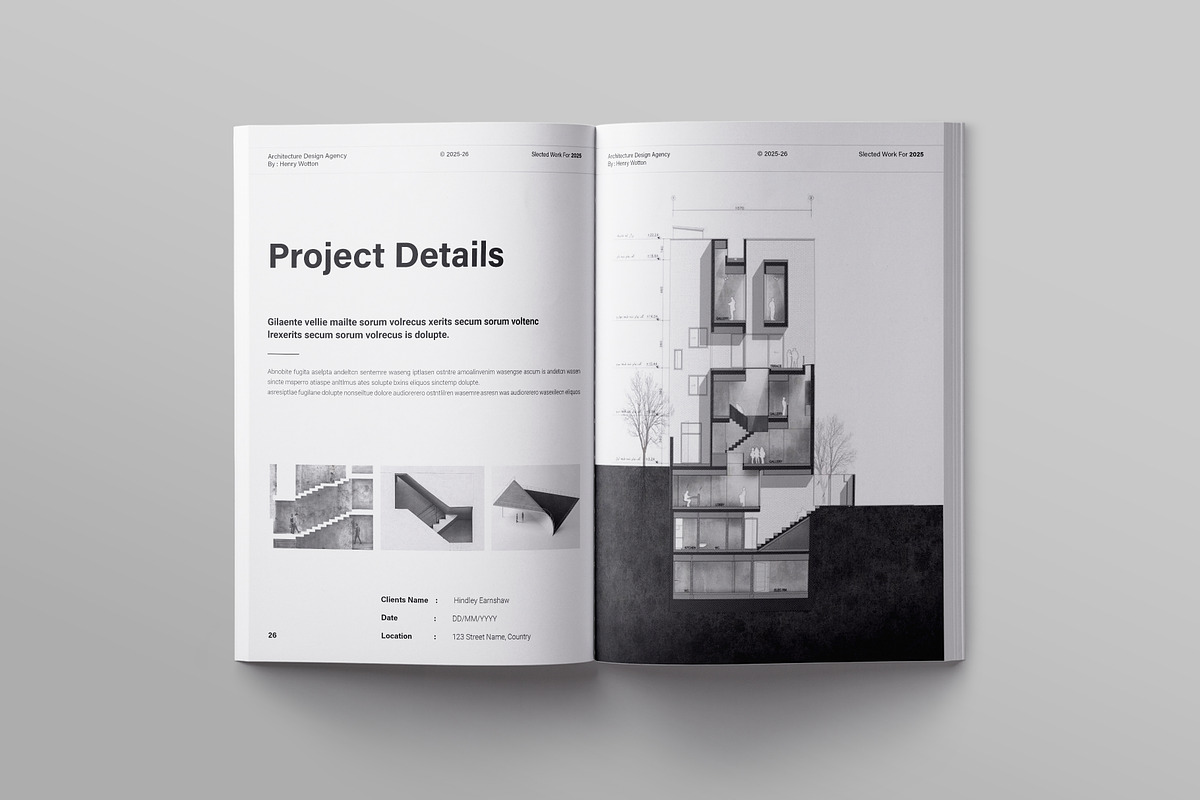 Architecture Portfolio Template, a Brochure Template by ElvinPrint (Photo 10 of 17)