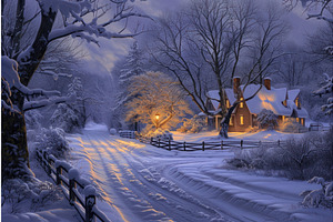 Tranquil Beautiful Snow Scene