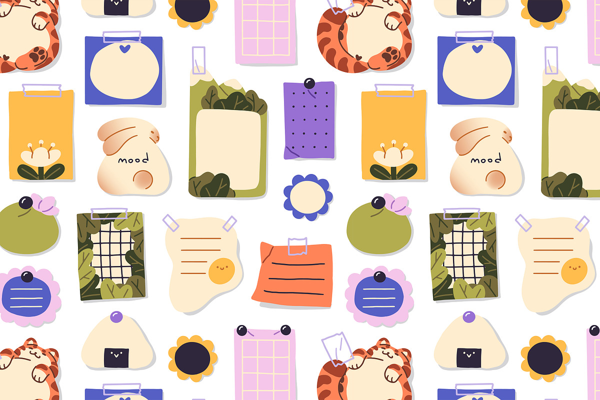 Cute paper stickers, notes set, a Decorative Illustration by PaperTrident (Photo 3 of 3)