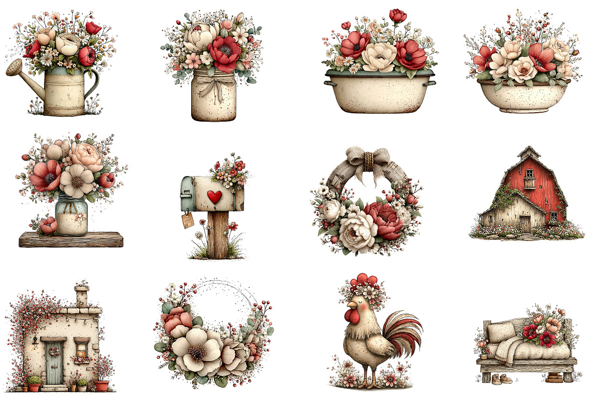 Floral Farmhouse Life Sublimation, an Illustration by Designworld (Photo 5 of 6)