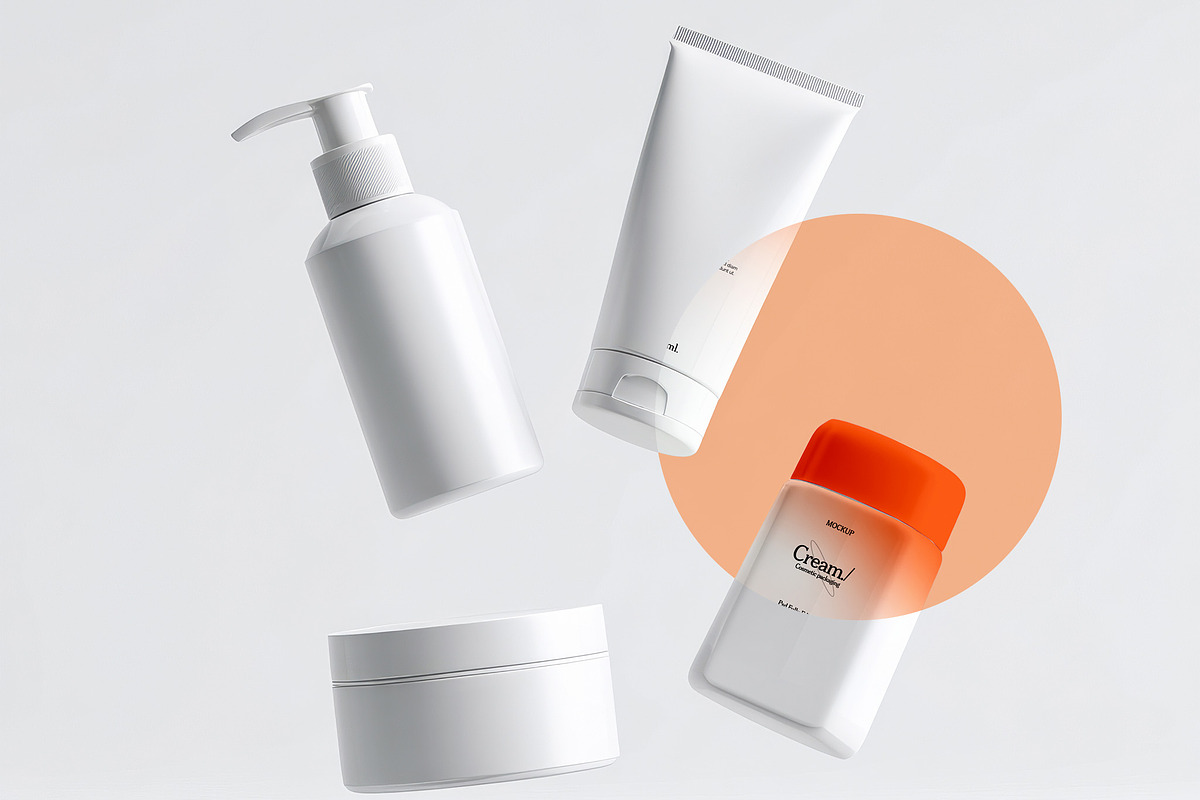 Cosmetic Cream Tube Mockup Bundle, a Packaging Mockup by Mego-studio (Photo 11 of 11)