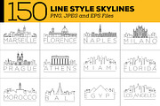 150 - Linear Style City Skylines, an Outline Icon by Kursat Unsal (Thumbnail 17 of 18)