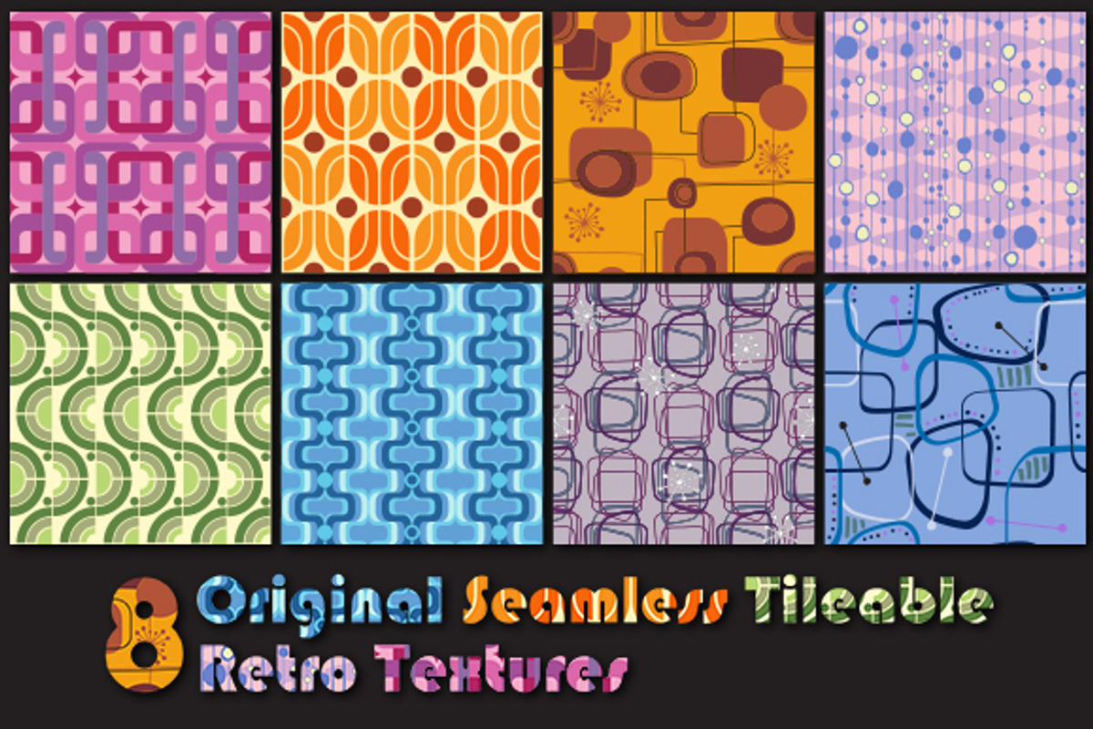 8 Vector Retro Vintage Textures