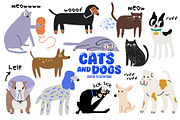 Cats and dogs vector illustrations, an Animal Illustration by Luamor (Thumbnail 1 of 15)