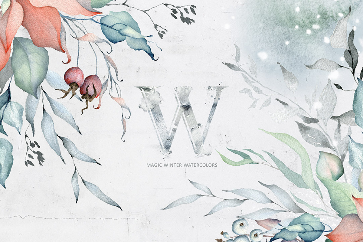 Winter Watercolors&Alphabets, a Decorative Illustration by Eva Katerina (Photo 23 of 23)