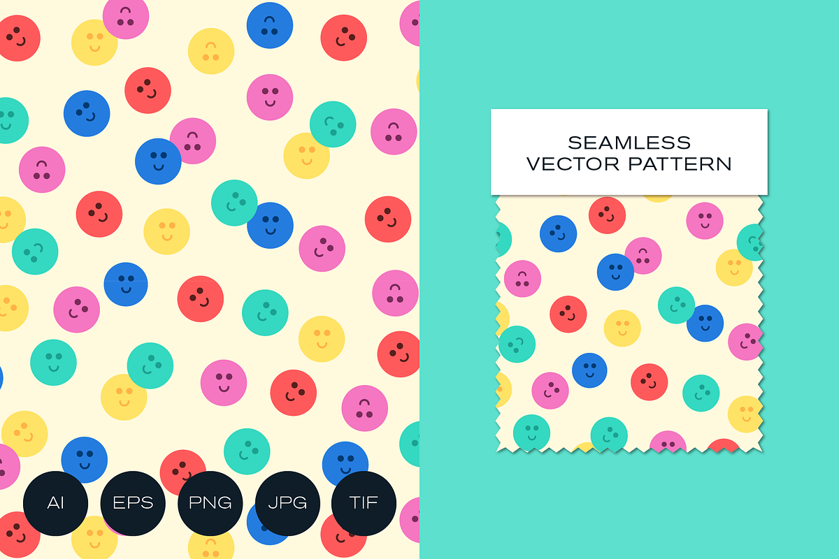 Cute Colorful Smiley Faces Pattern, a Pattern Graphic by Rxmi Studio (Photo 1 of 3)